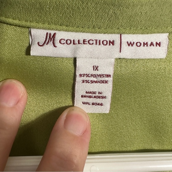 JM Collection size 1X green suede-feel jacket, soft, spring, autumn, fall - Picture 7 of 11
